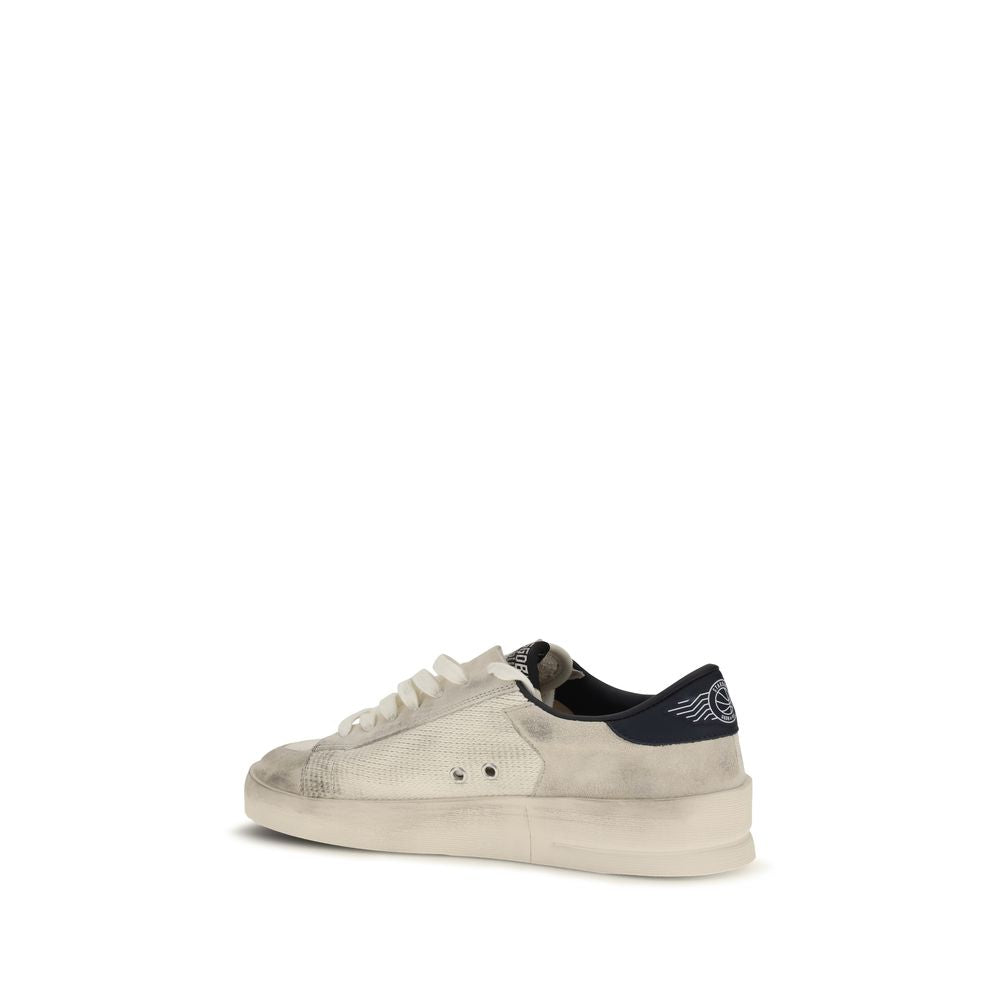 Golden Goose Beige Leather Athletic Sneakers