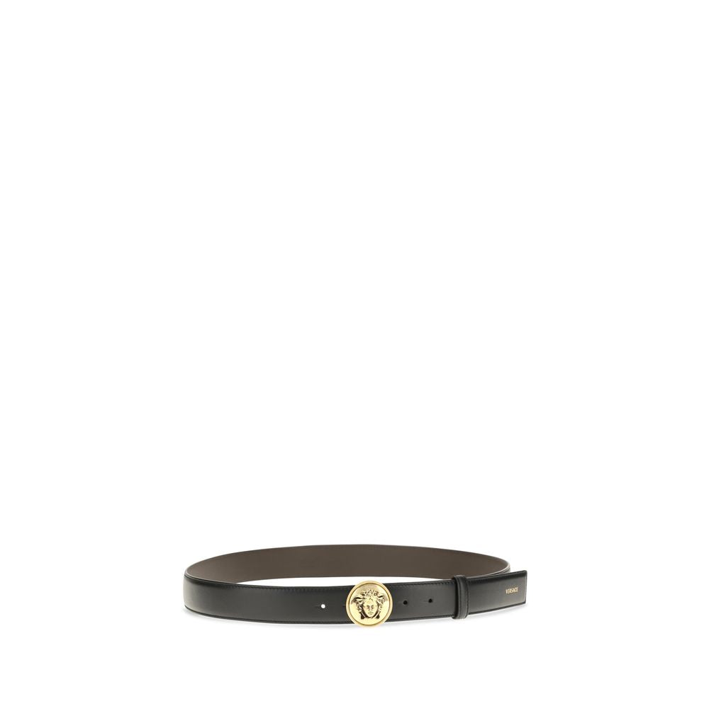 Versace Black Leather Regular Belt