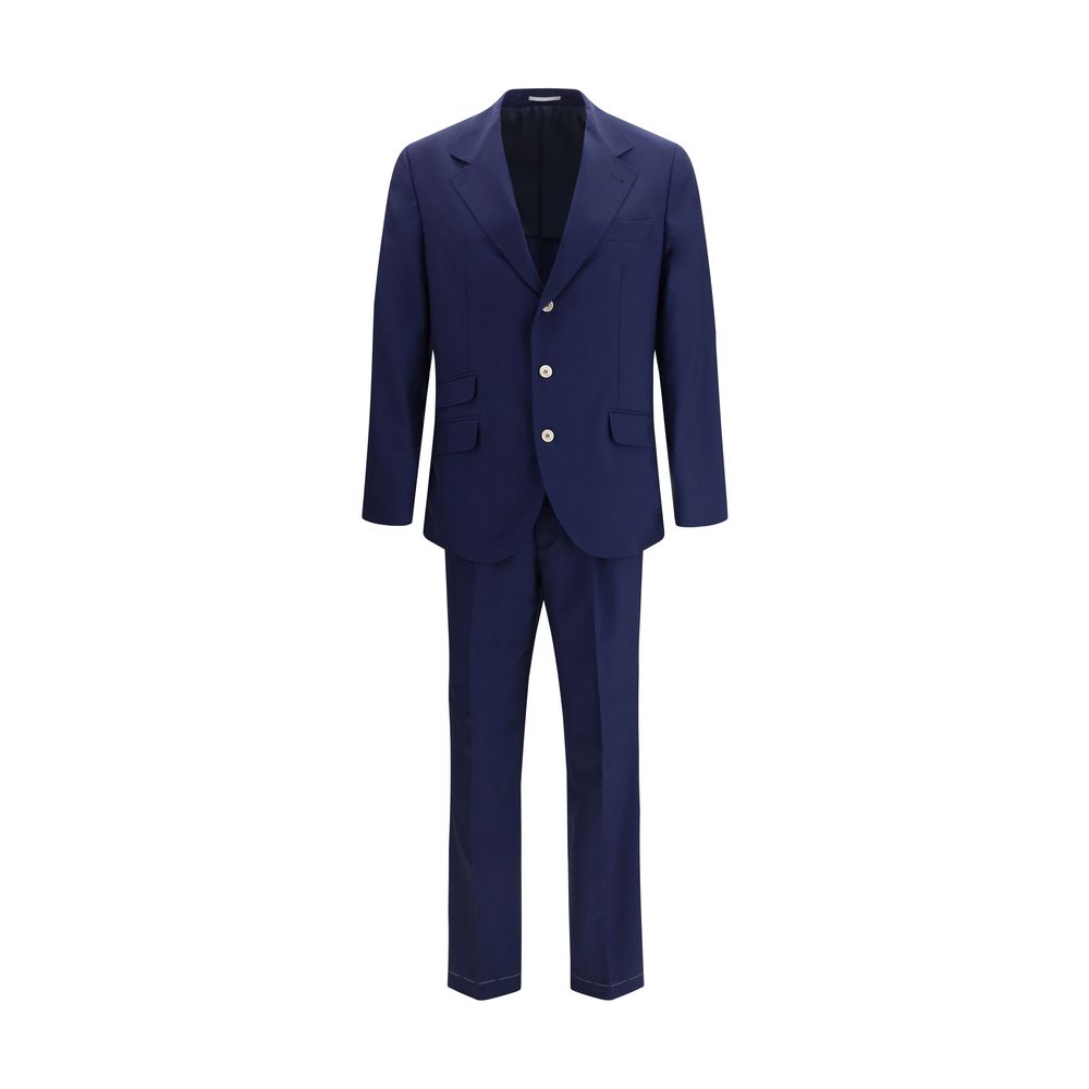 Brunello Cucinelli Blue Wool Two-Piece Suit
