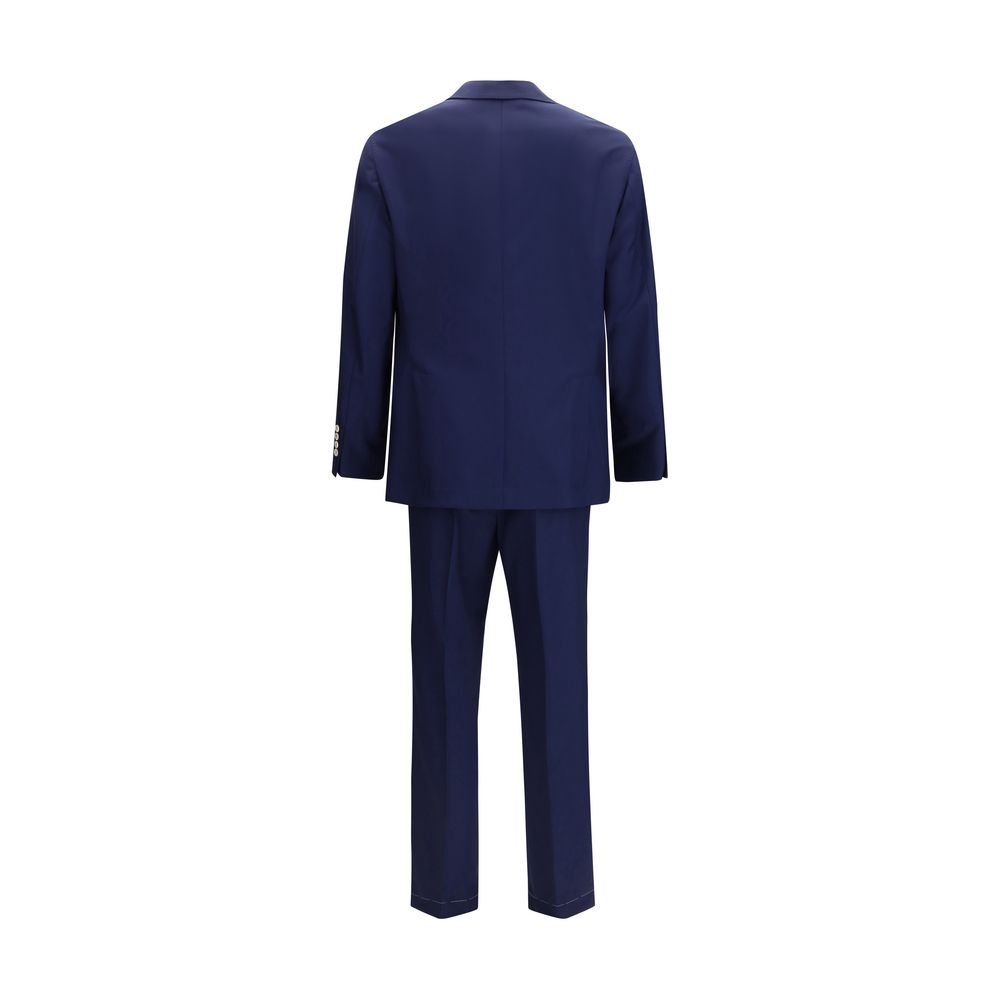 Brunello Cucinelli Blue Wool Two-Piece Suit