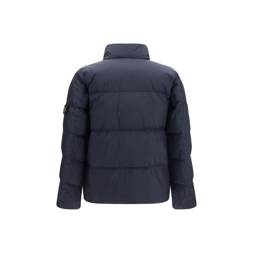 Stone Island Blue Polyamide Full-Length Jacket