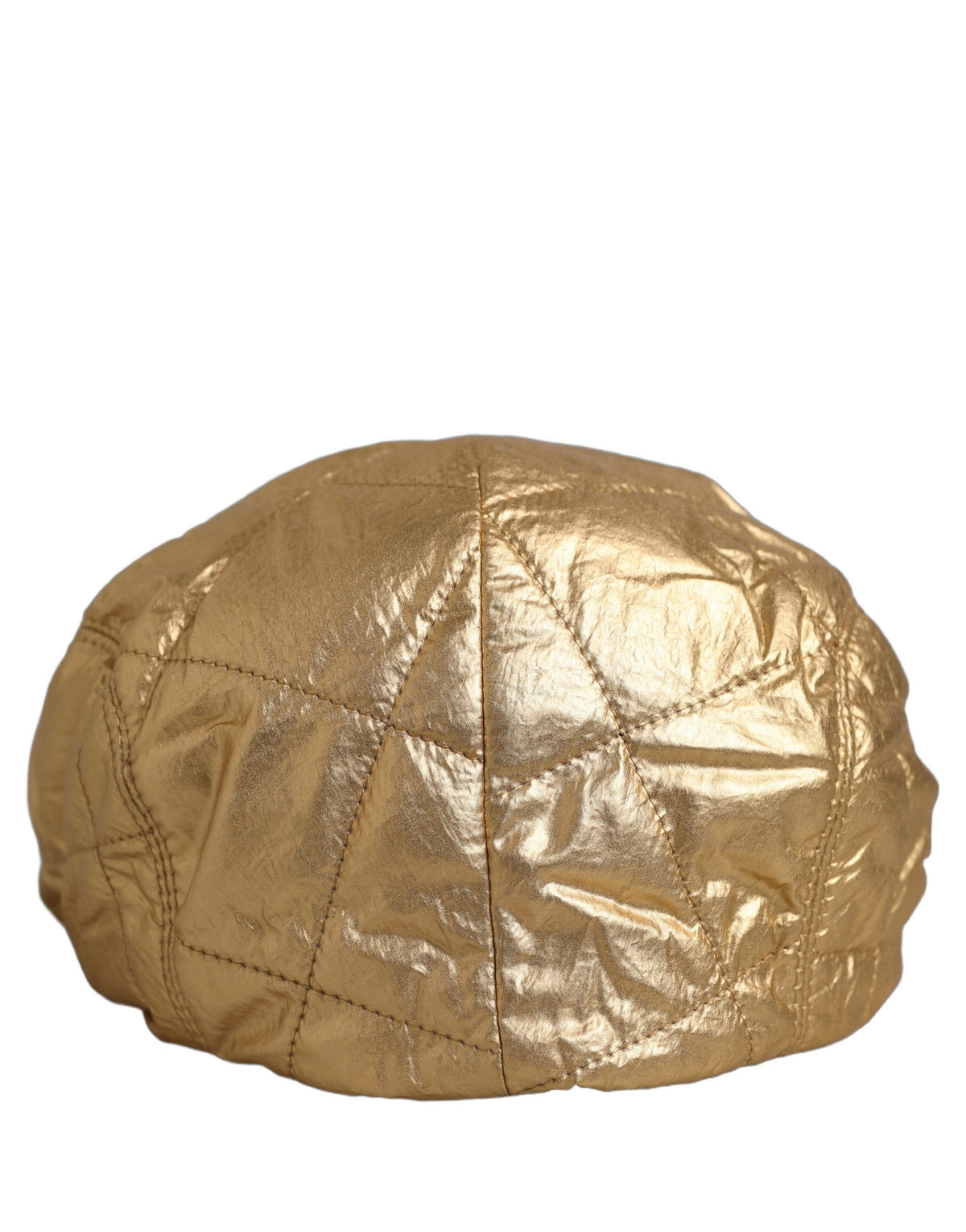 New Dolce & Gabbana Men Gold Wide Quilted Newsboy Capello Hat