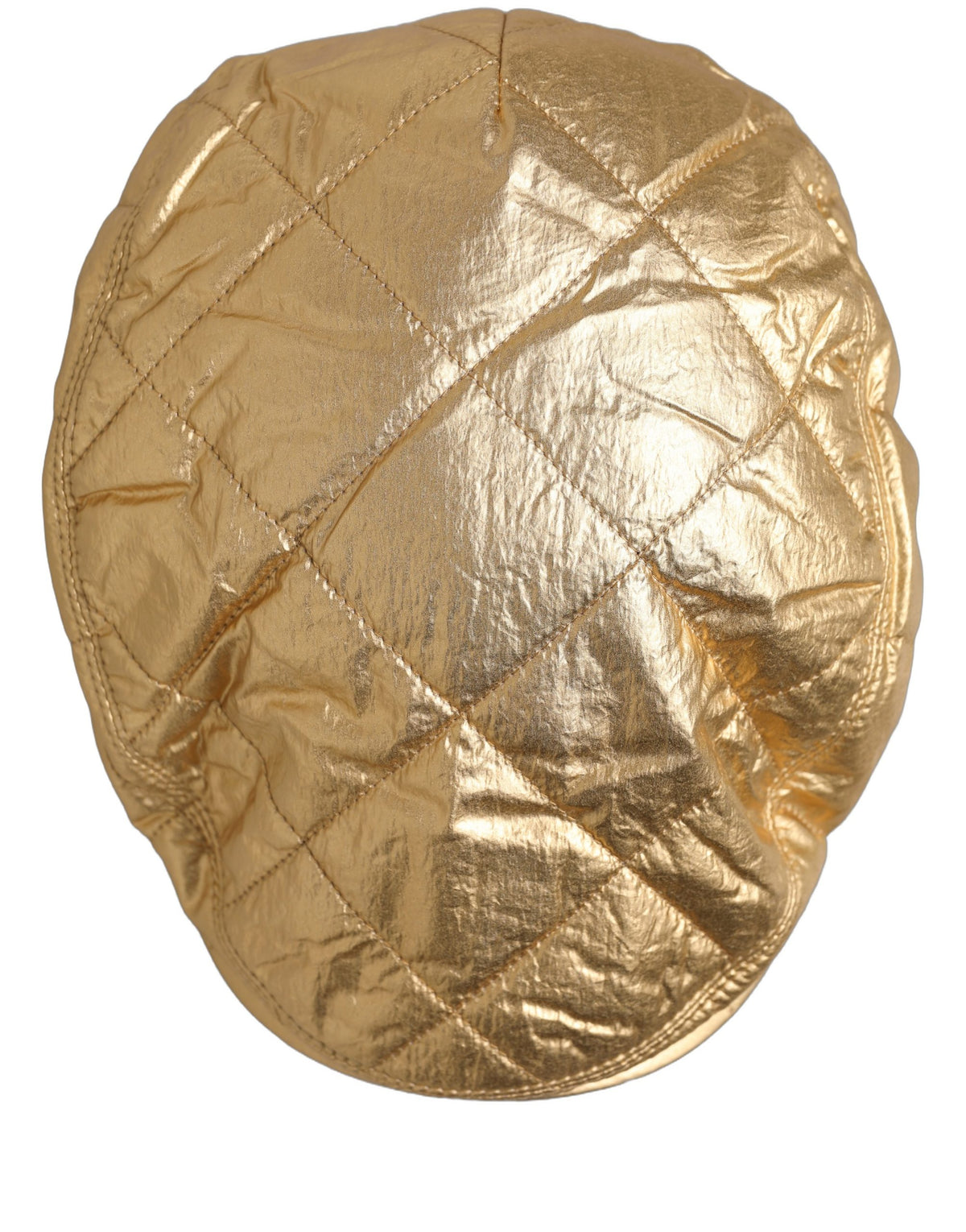 New Dolce & Gabbana Men Gold Wide Quilted Newsboy Capello Hat