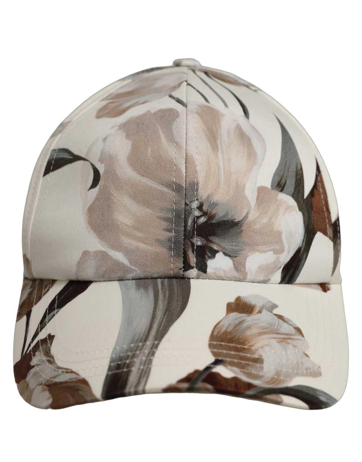 New Dolce & Gabbana Men Beige Floral Cotton Baseball Capello Hat