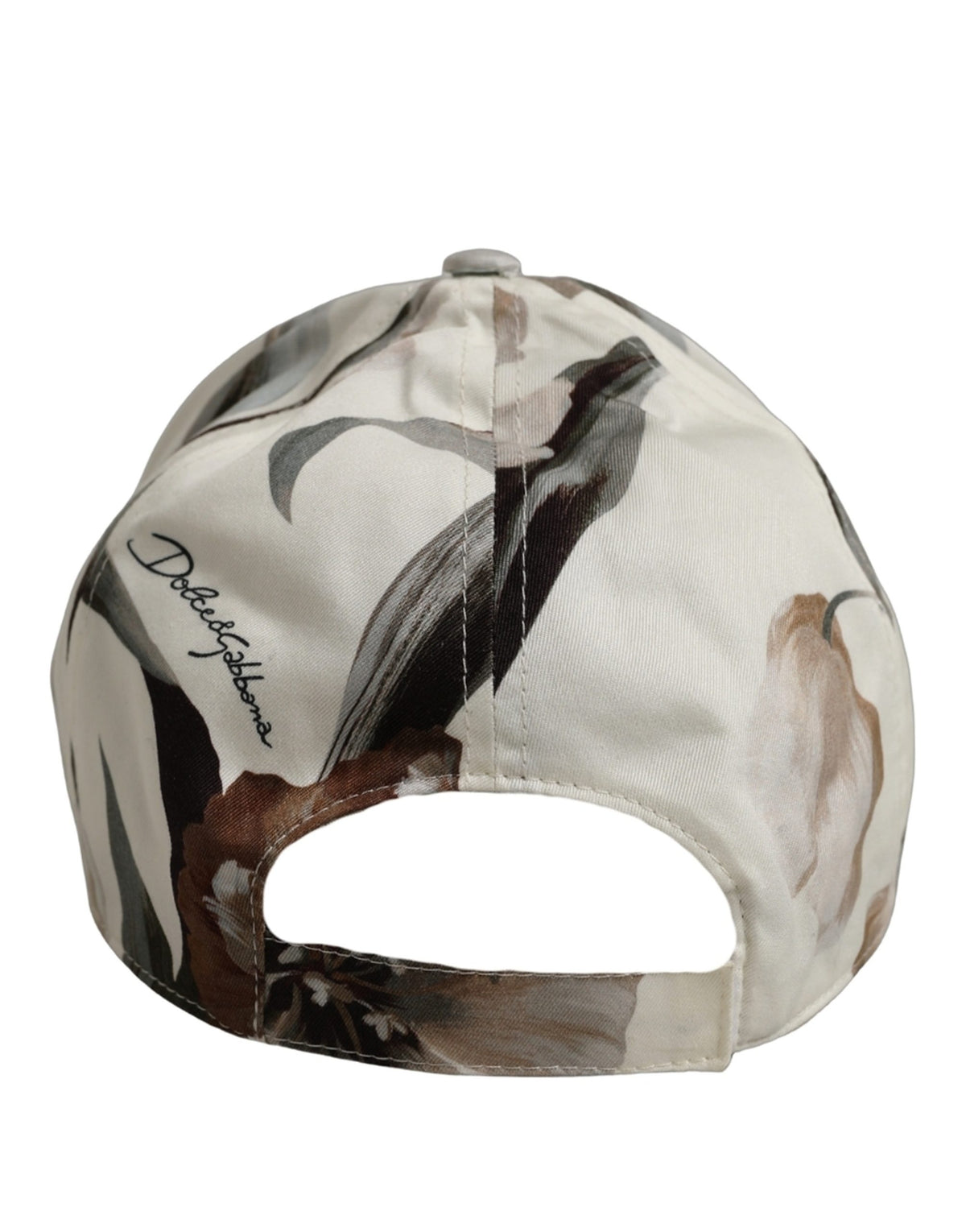 New Dolce & Gabbana Men Beige Floral Cotton Baseball Capello Hat