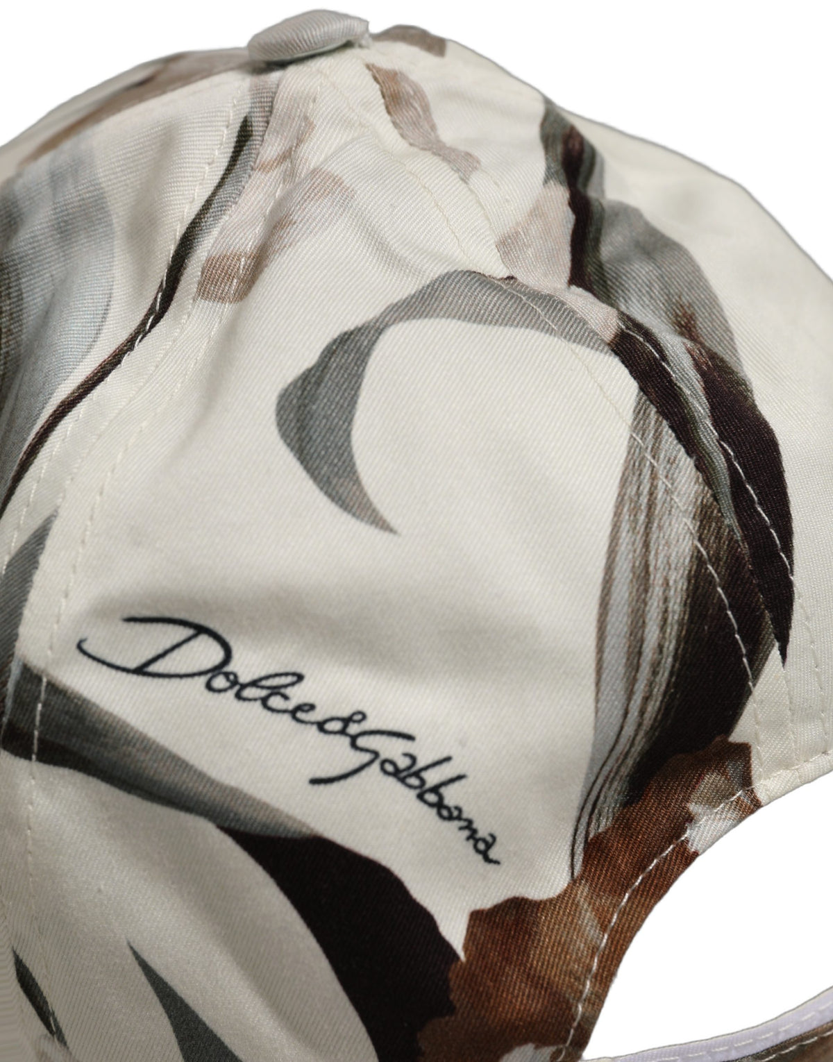 New Dolce & Gabbana Men Beige Floral Cotton Baseball Capello Hat