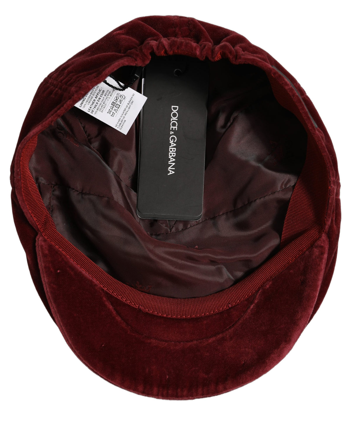New Dolce & Gabbana Men Dark Red Cotton Newsboy Capello Cabbie Hat