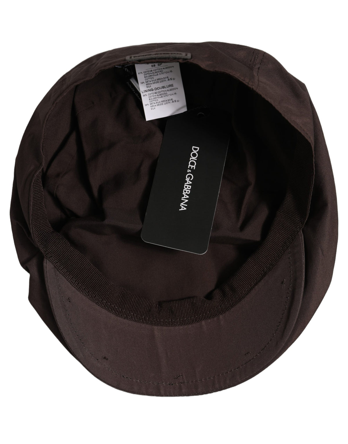 New Dolce & Gabbana Men Brown Cotton Newsboy Capello Cabbie Hat