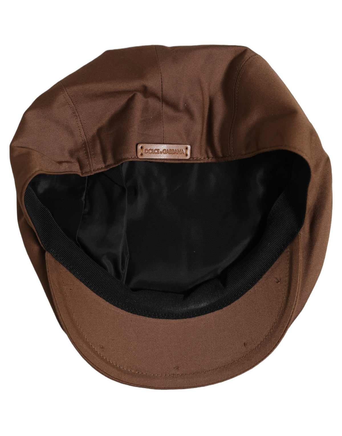 New Dolce & Gabbana Men Brown Cotton Newsboy Capello Cabbie Hat