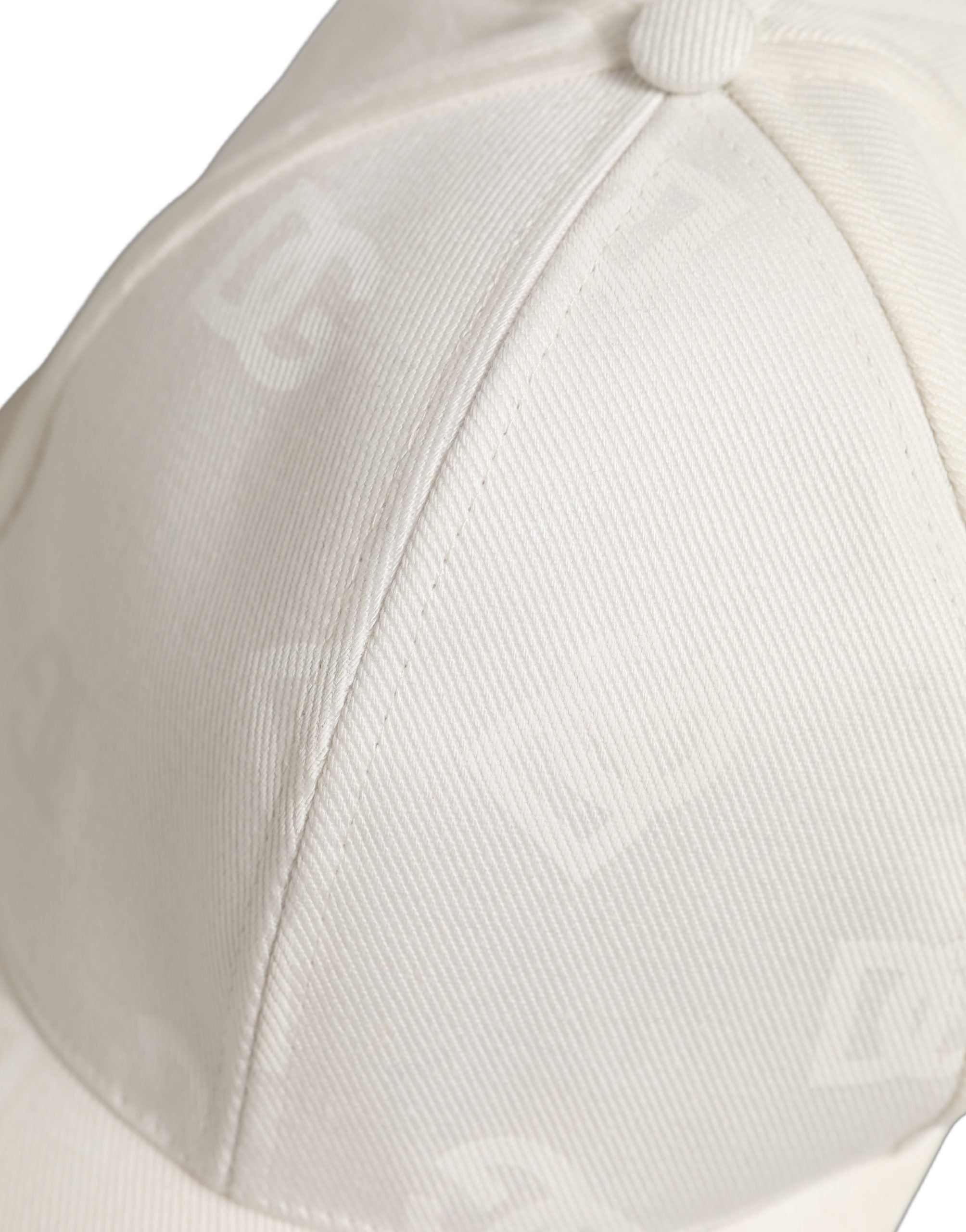 New Dolce & Gabbana Men White Cotton Stretch Baseball Capello Hat