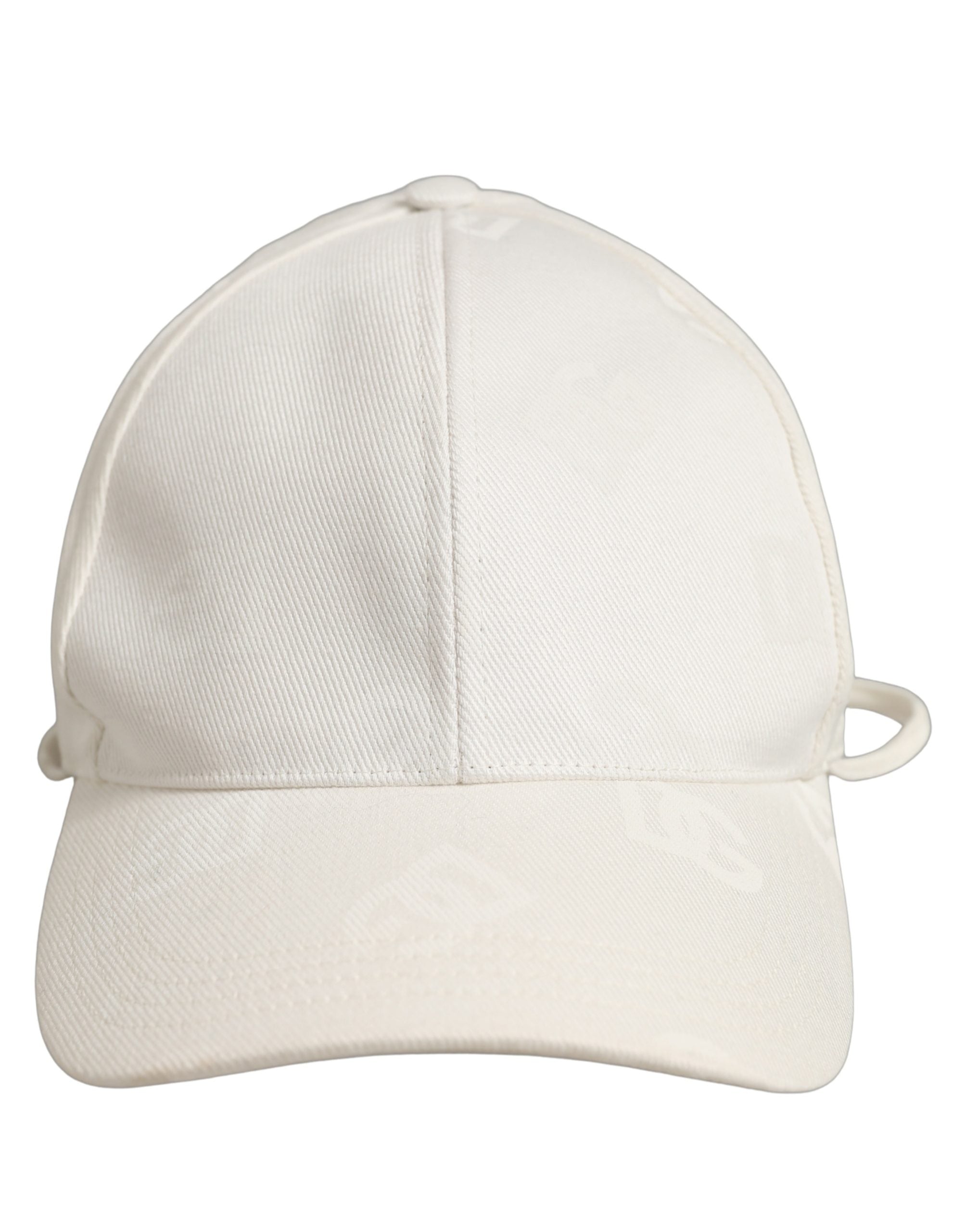 New Dolce & Gabbana Men White Cotton Stretch Baseball Capello Hat
