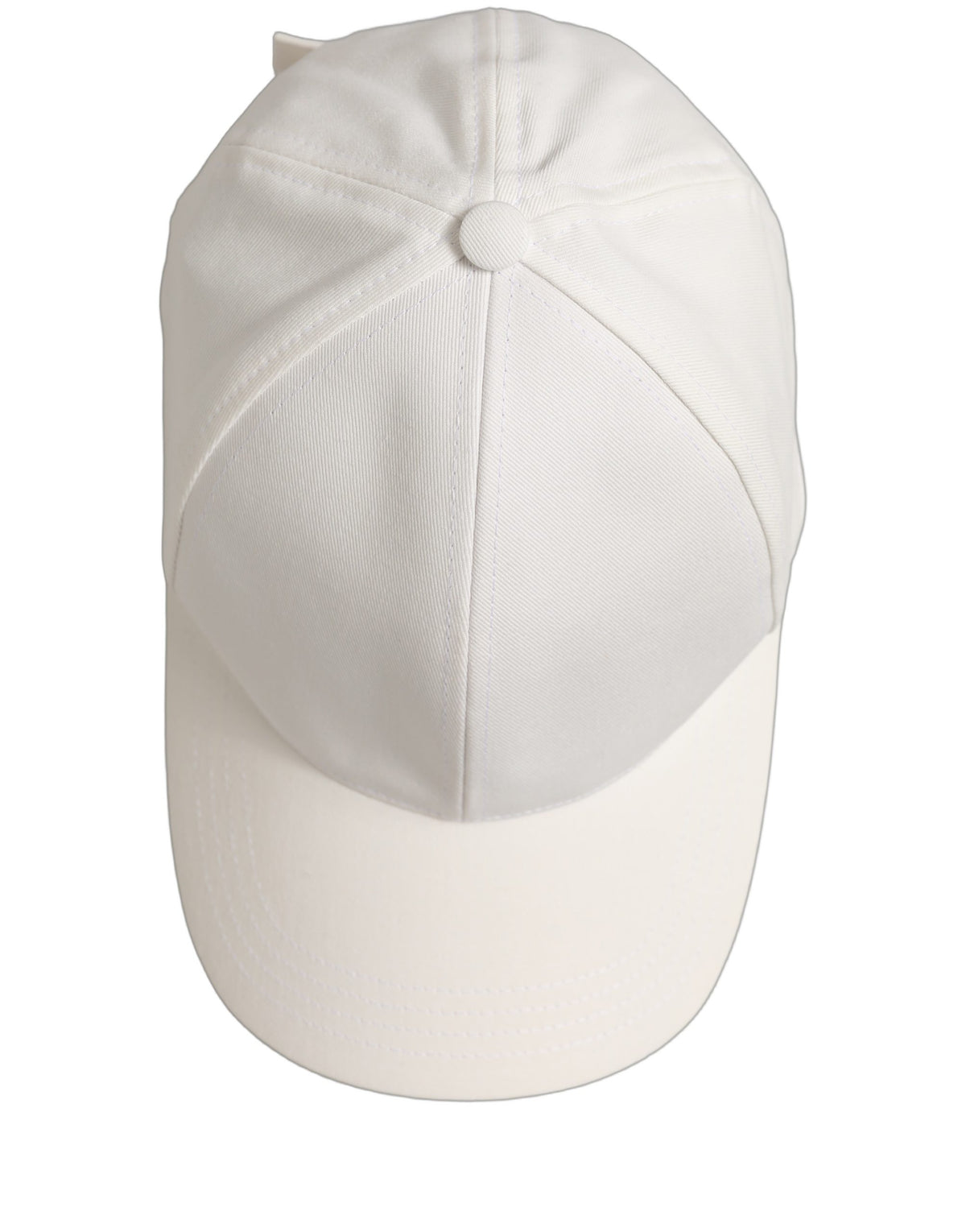 New Dolce & Gabbana Men White Cotton Baseball Capello 6 Panels Hat