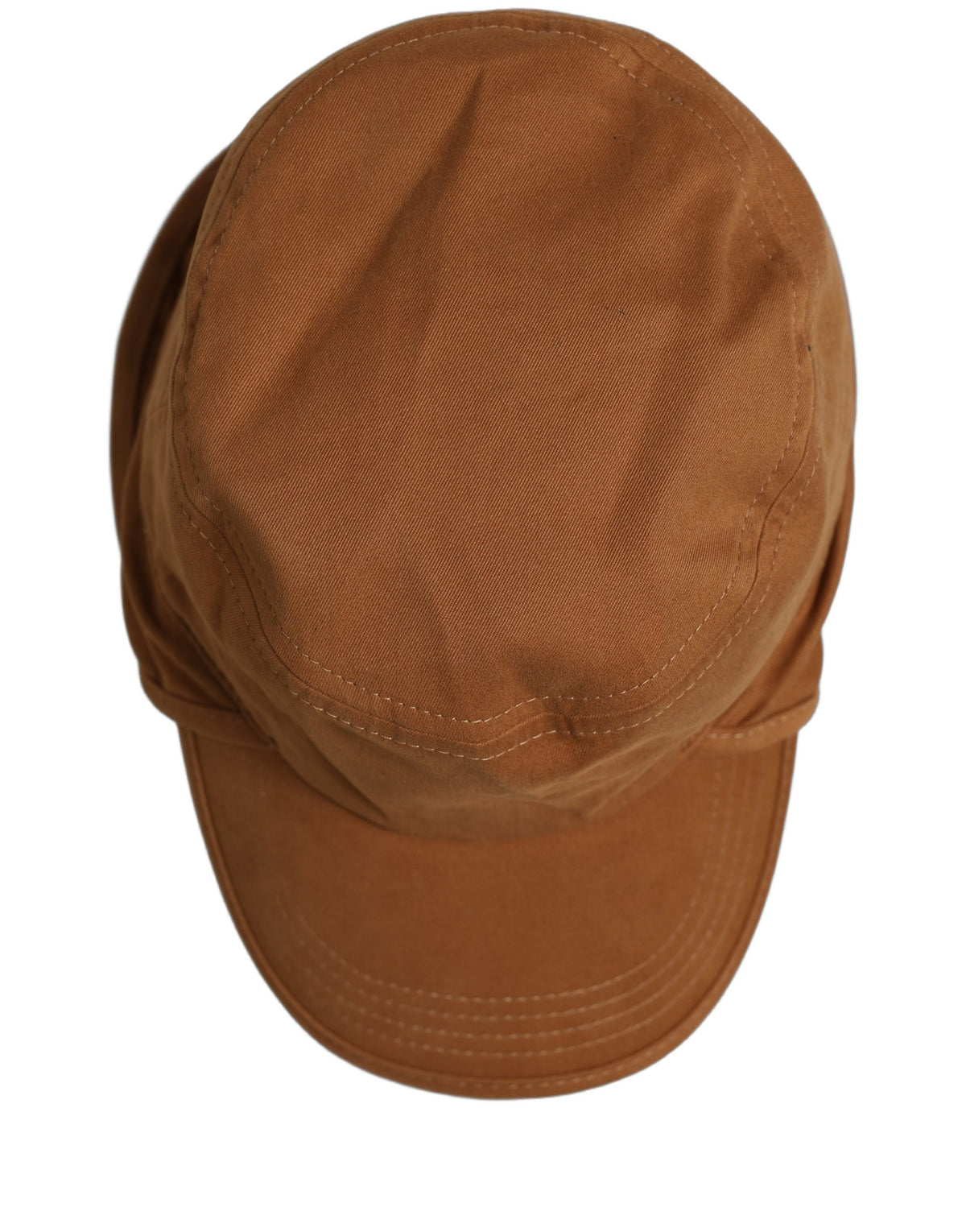 New Dolce & Gabbana Men Brown Cotton Double Brim Baseball Cap Hat