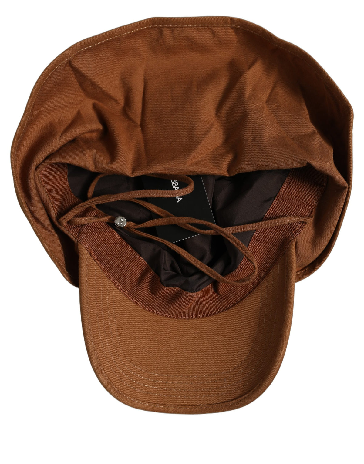 New Dolce & Gabbana Men Brown Cotton Double Brim Baseball Cap Hat
