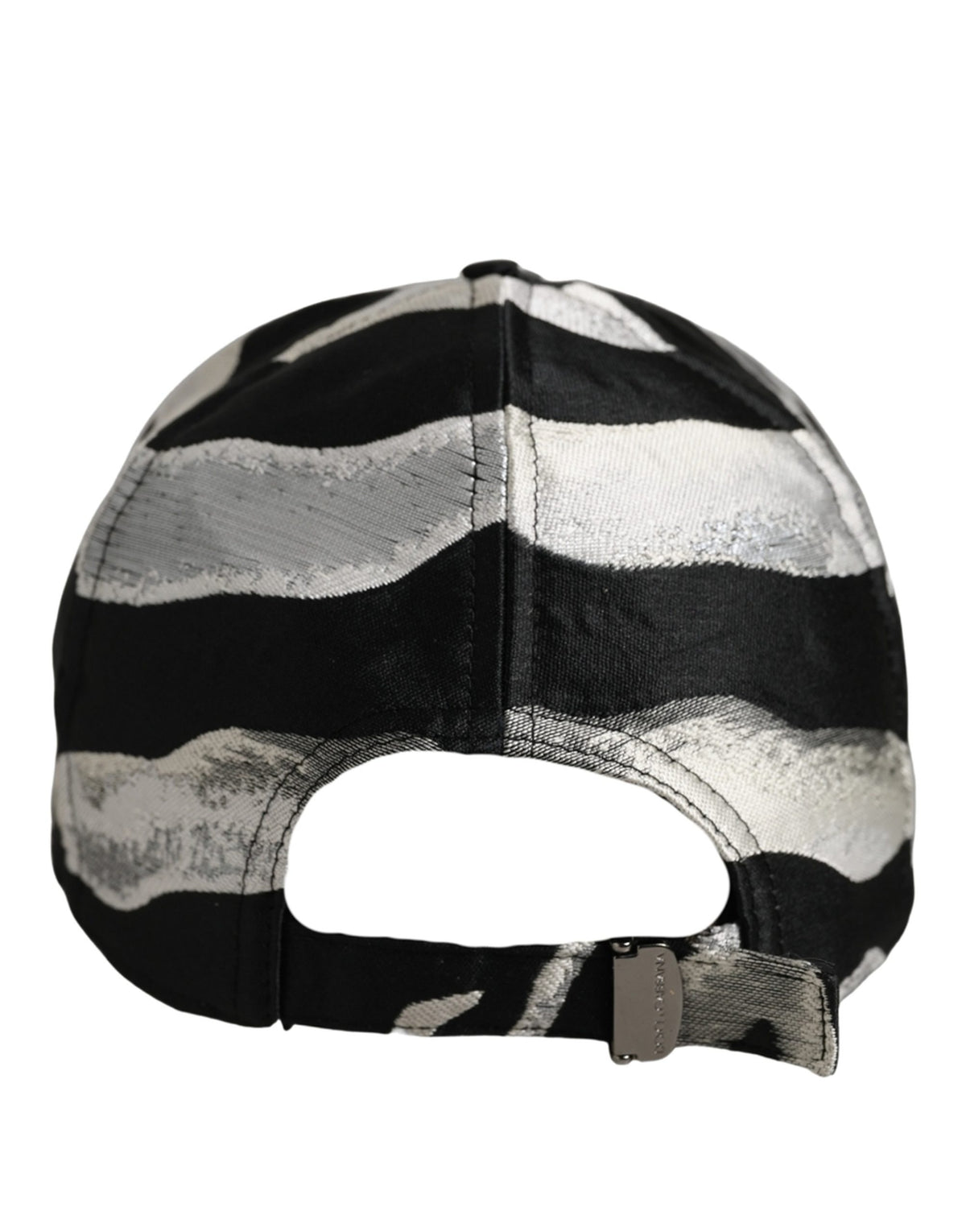 New Dolce & Gabbana Men Black Silver Zebra Pattern Baseball Cap Hat