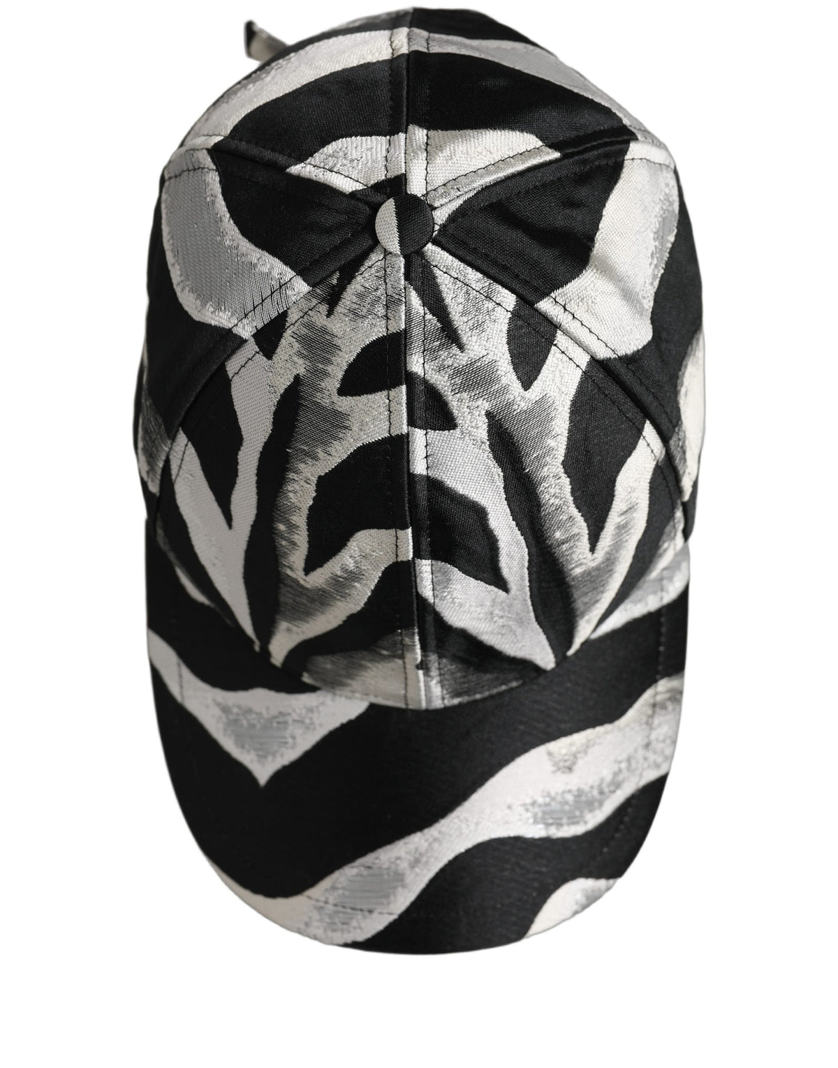 New Dolce & Gabbana Men Black Silver Zebra Pattern Baseball Cap Hat