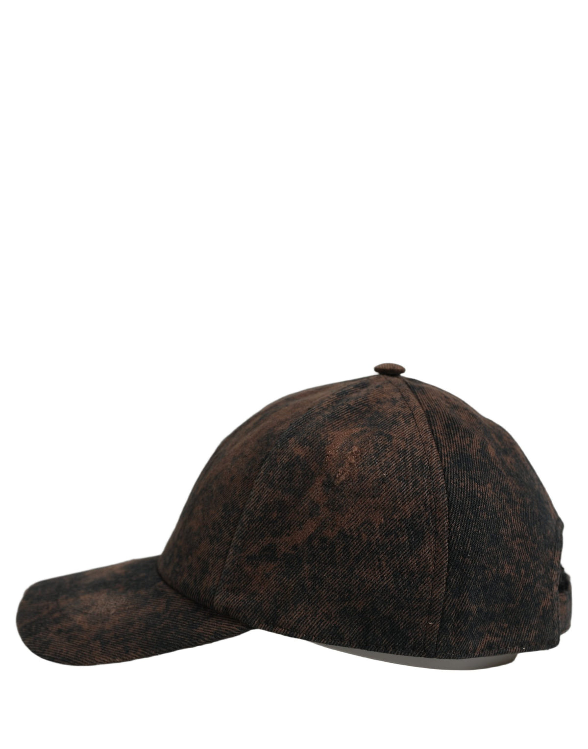 New Dolce & Gabbana Men Brown Cotton Distressed Baseball Cap Hat