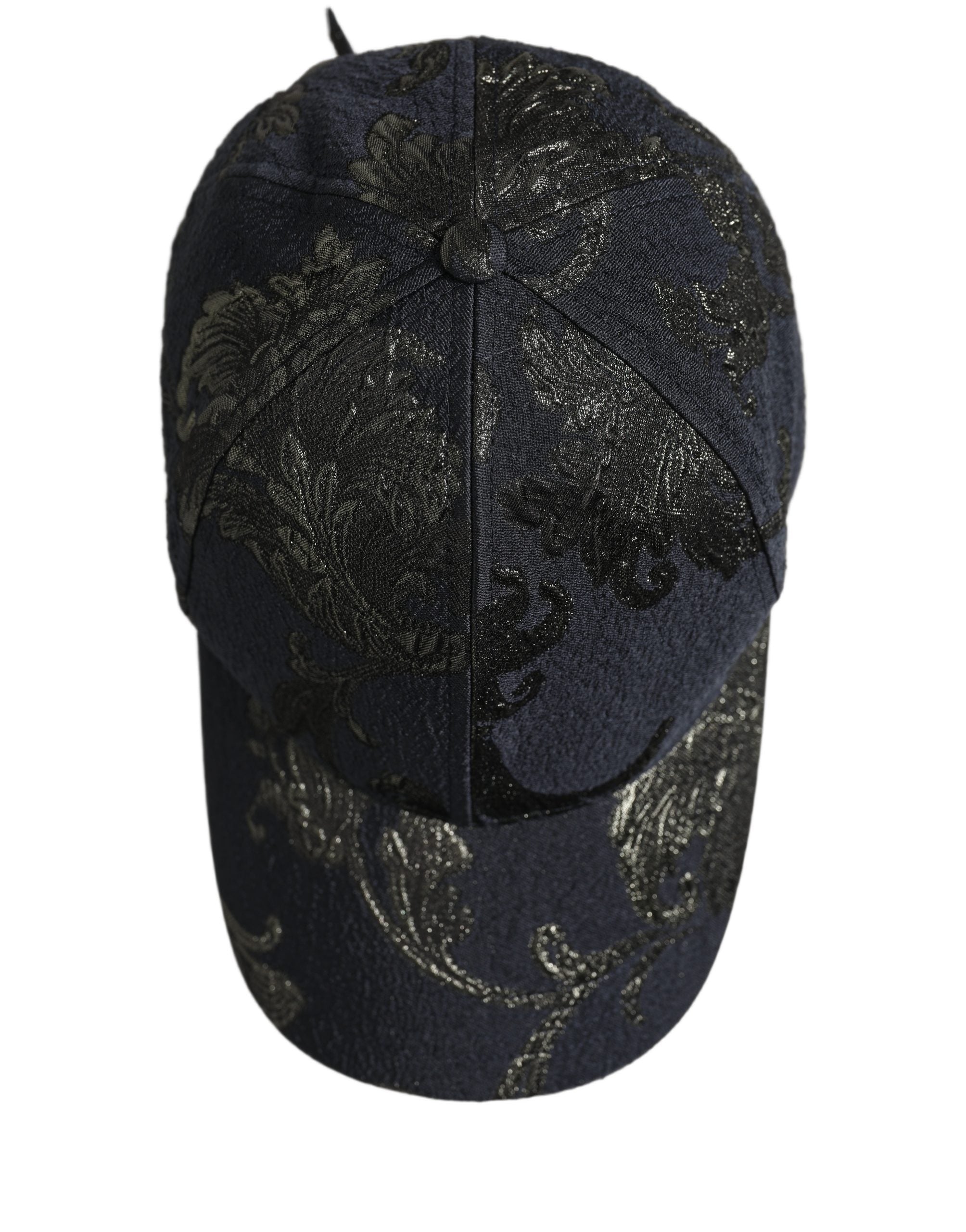 Dolce & Gabbana Men Black Floral Barocco Cotton Baseball Cap Hat