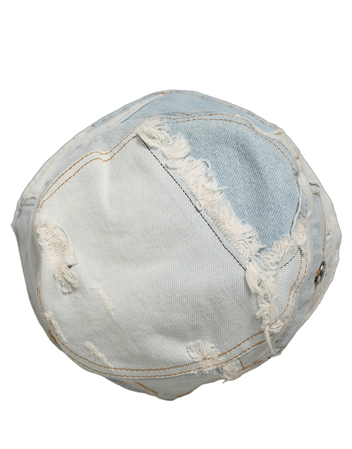 New Dolce & Gabbana Men Blue Patchwork Cotton Denim Bucket Cap Hat