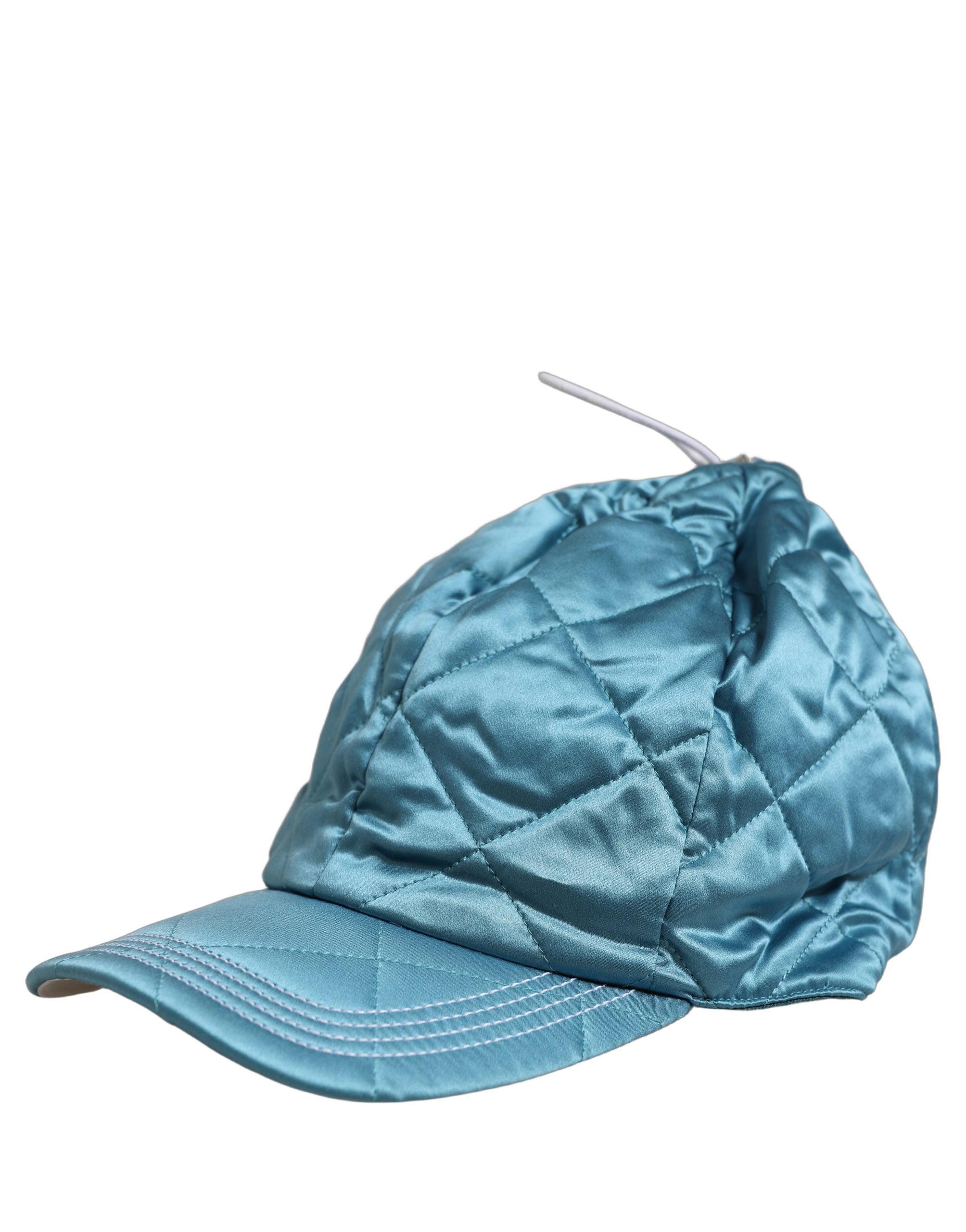 Dolce & Gabbana Men Teal Quilted Baseball Cap Hat