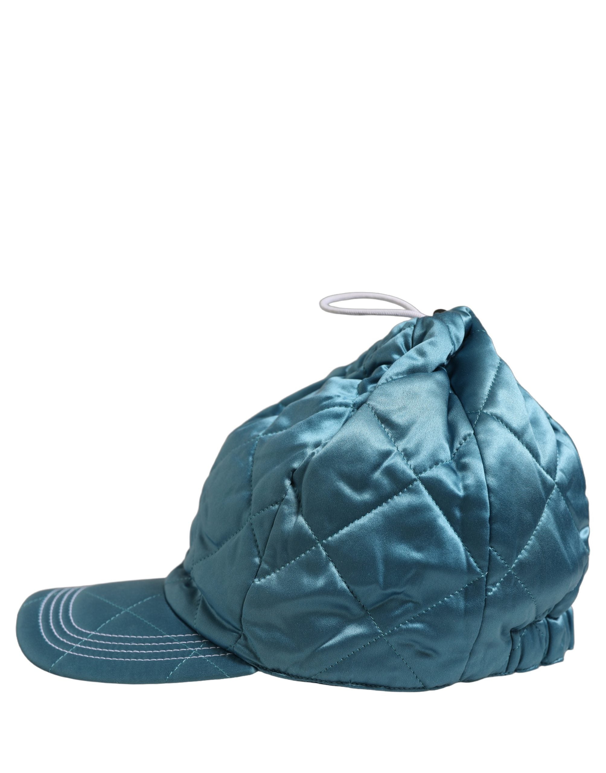 Dolce & Gabbana Men Teal Quilted Baseball Cap Hat