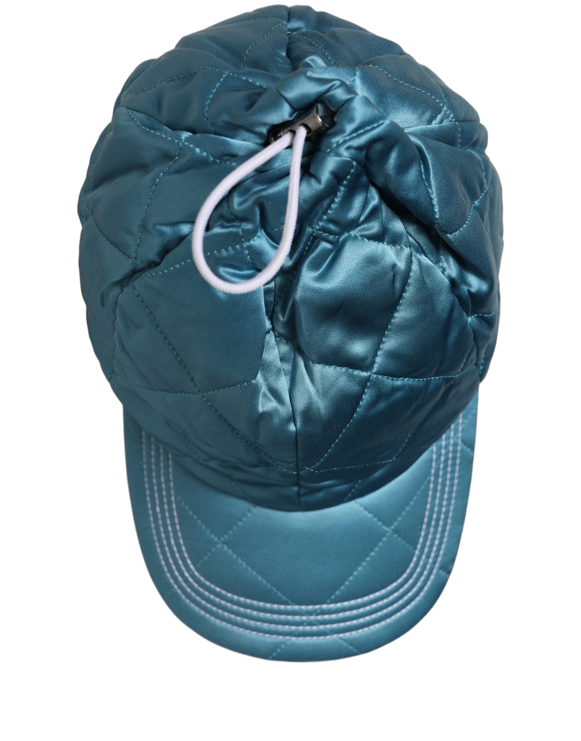 Dolce & Gabbana Men Teal Quilted Baseball Cap Hat