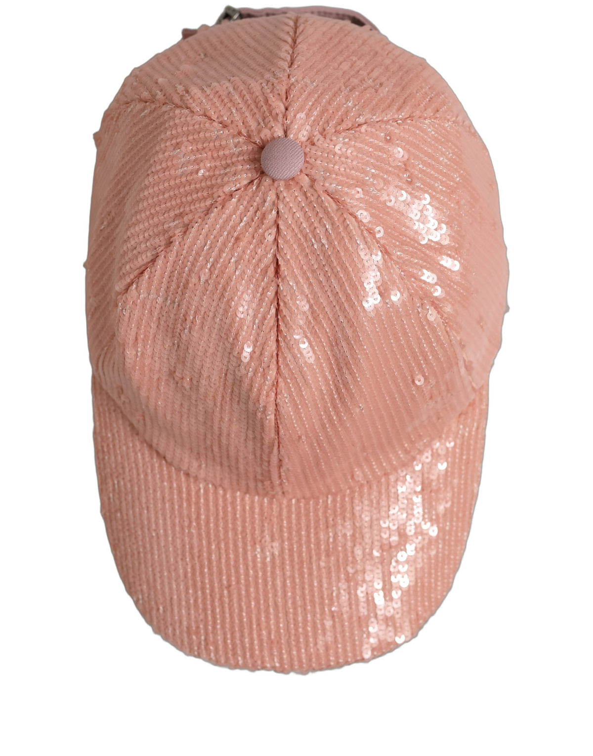 New Dolce & Gabbana Men Pink Cotton Sequin Baseball Cap 6 Panels Hat
