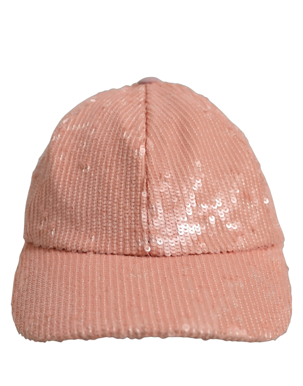 New Dolce & Gabbana Men Pink Cotton Sequin Baseball Cap 6 Panels Hat