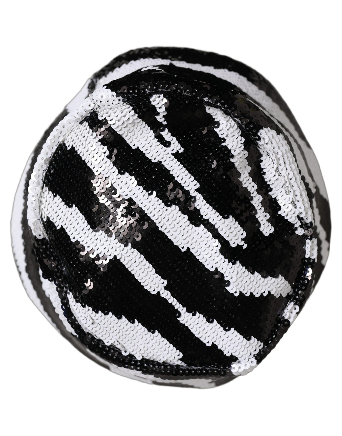 New Dolce & Gabbana Men Black White Zebra Sequin Bucket Cap Hat