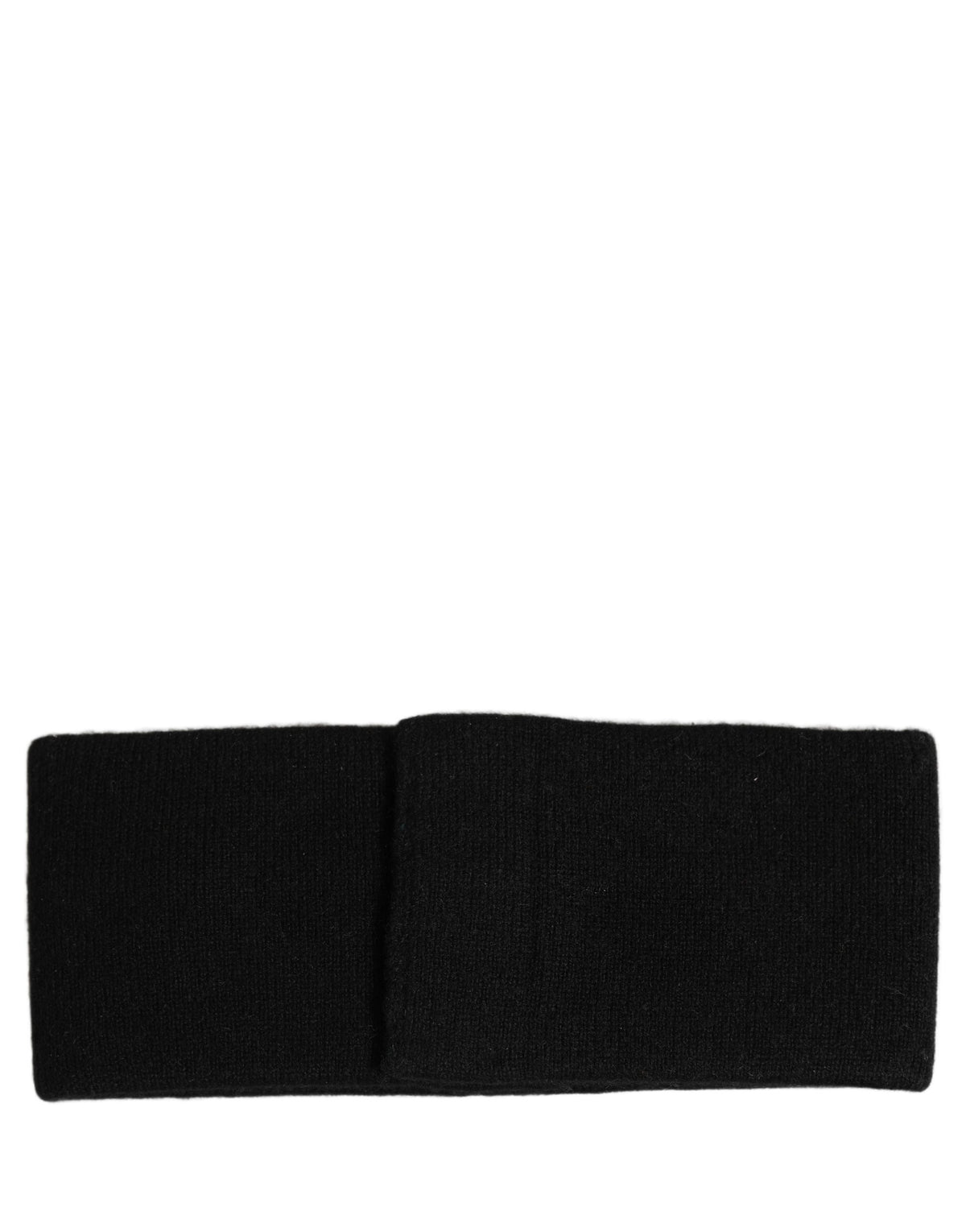 New Dolce & Gabbana Men Black Cashmere Logo Plaque Head Band One Size Hat
