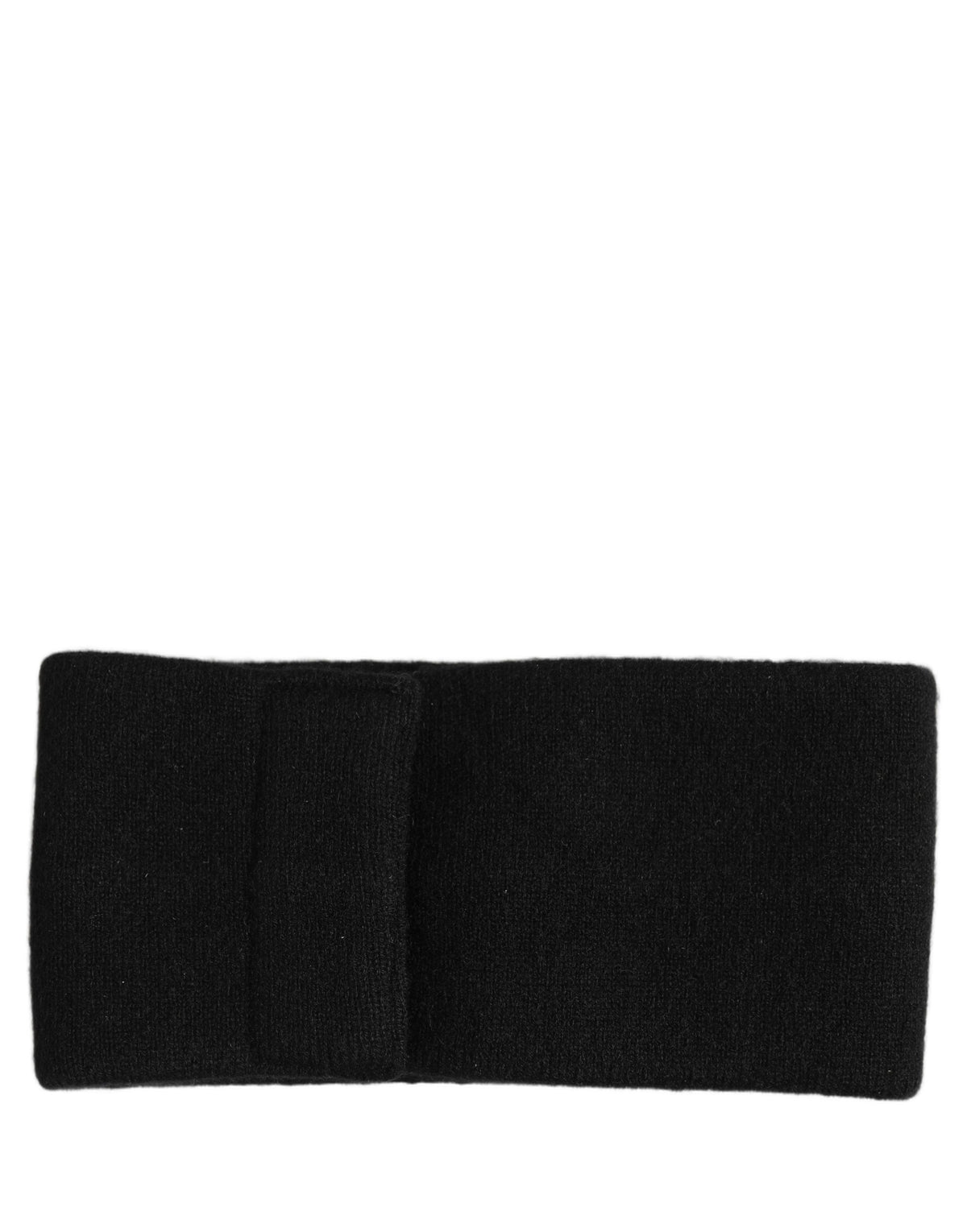 New Dolce & Gabbana Men Black Cashmere Knitted Logo Head Band One Size