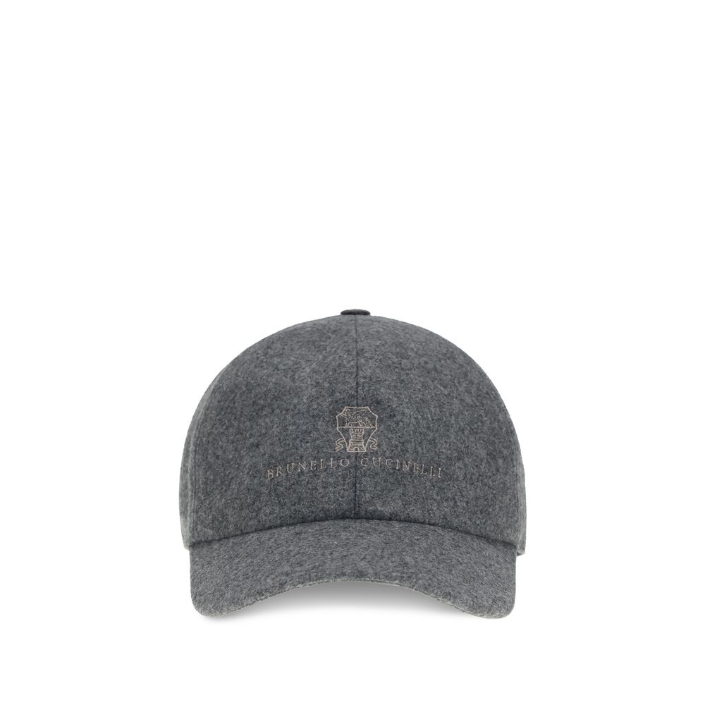Brunello Cucinelli Gray Wool Cap (Baseball Hat)