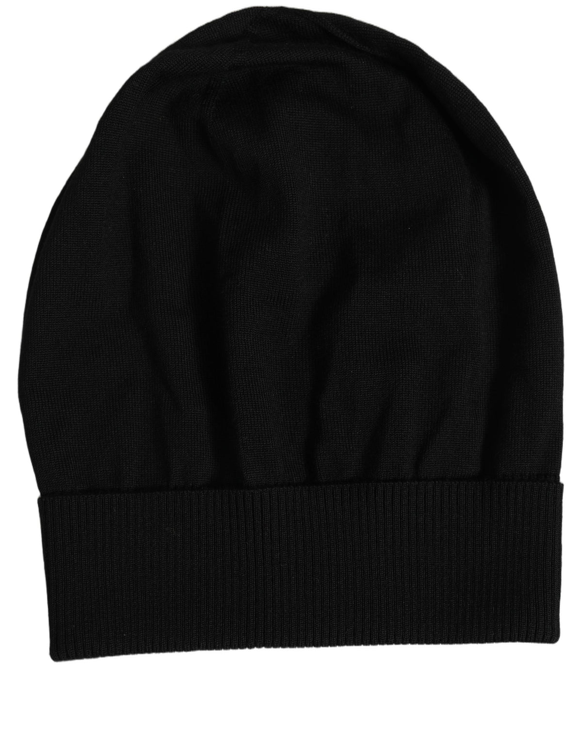 New Dolce & Gabbana Men Black Wool Knitted Winter Beanie Capello One Hat