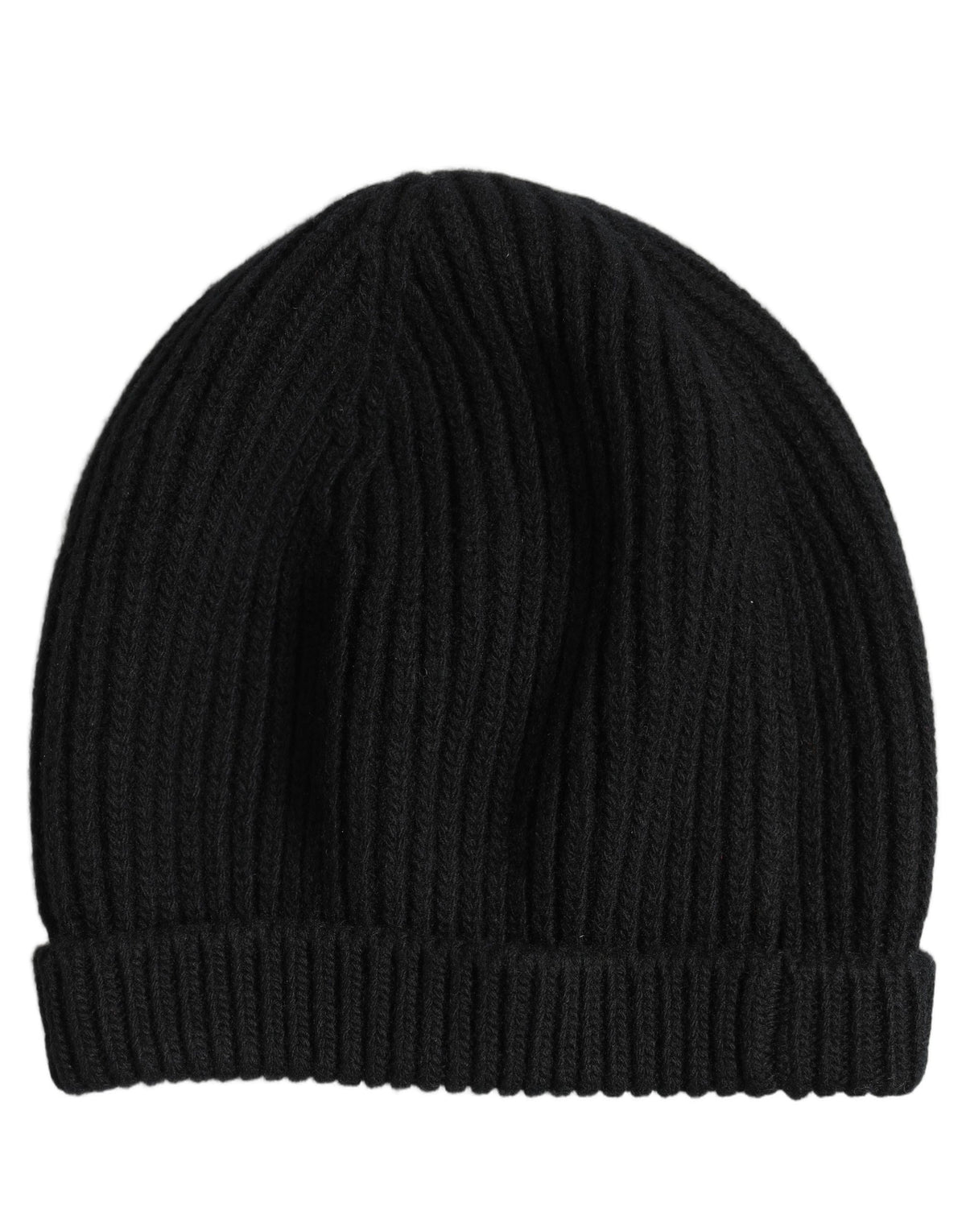 New Dolce & Gabbana Men Black Wool Knitted Winter Beanie Capello One Hat