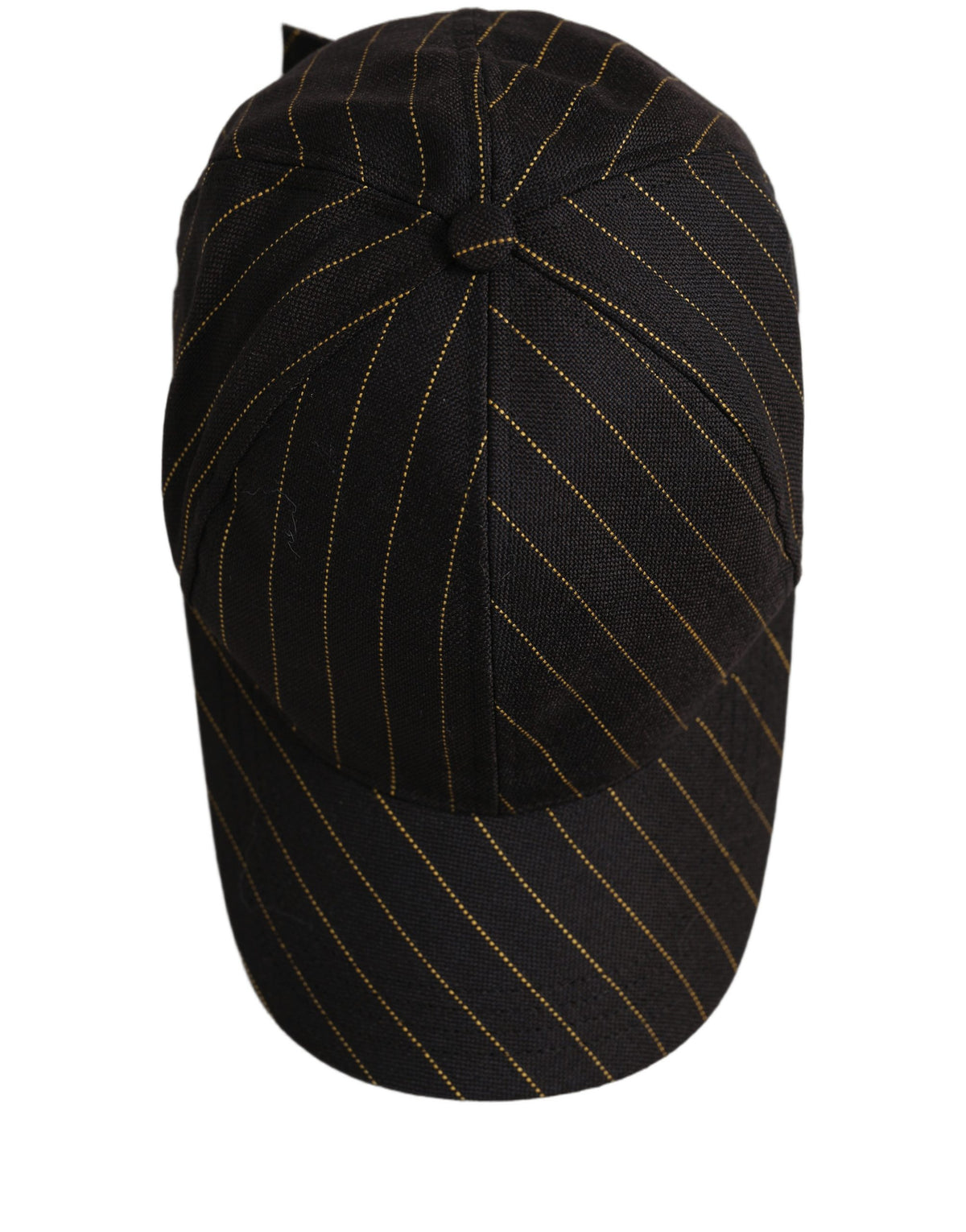 New Dolce & Gabbana Black Gold Pinstriped Cotton Baseball Cap Hat