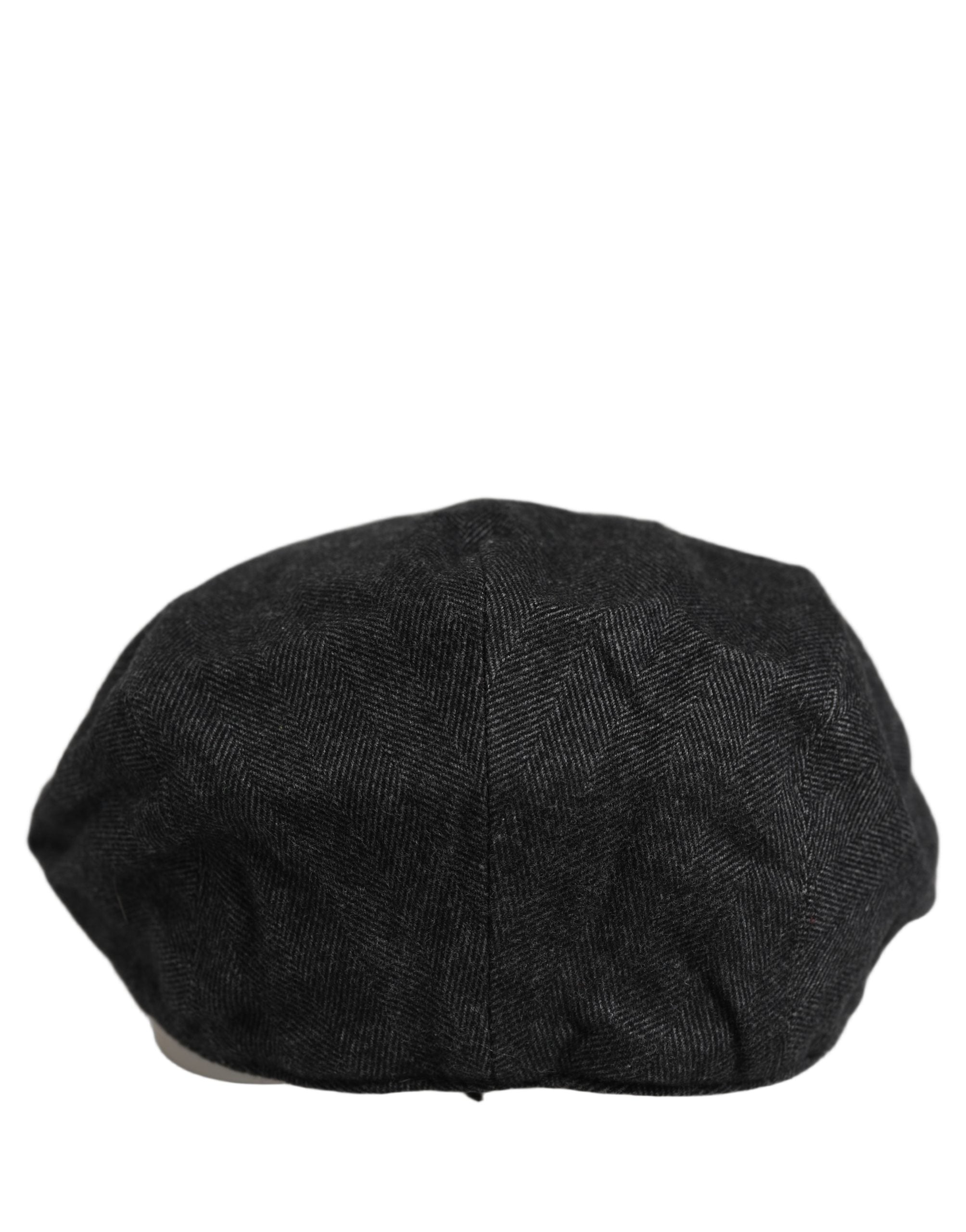 Dolce & Gabbana Men Black Cotton Flat Cloth Newsboy Cap Hat
