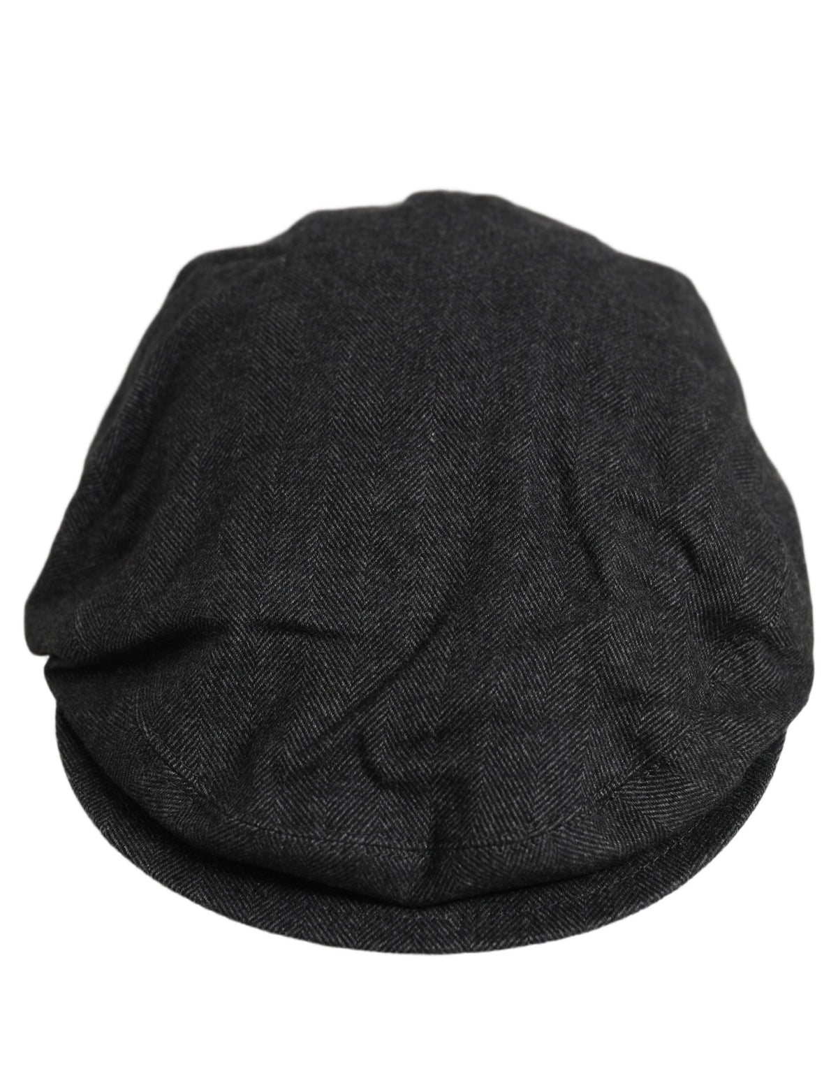 New Dolce & Gabbana Men Black Cotton Flat Cloth Newsboy Cap Hat