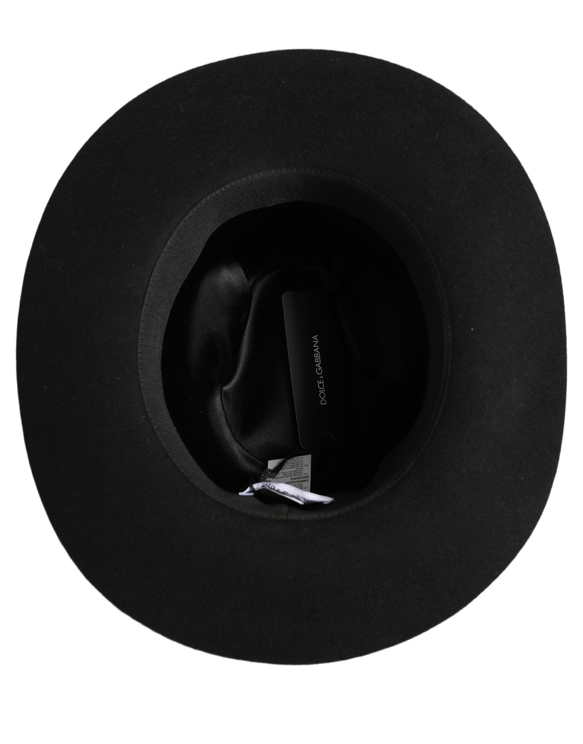 New Dolce & Gabbana Men Black Classic Wide Brim Fedora Capello Hat