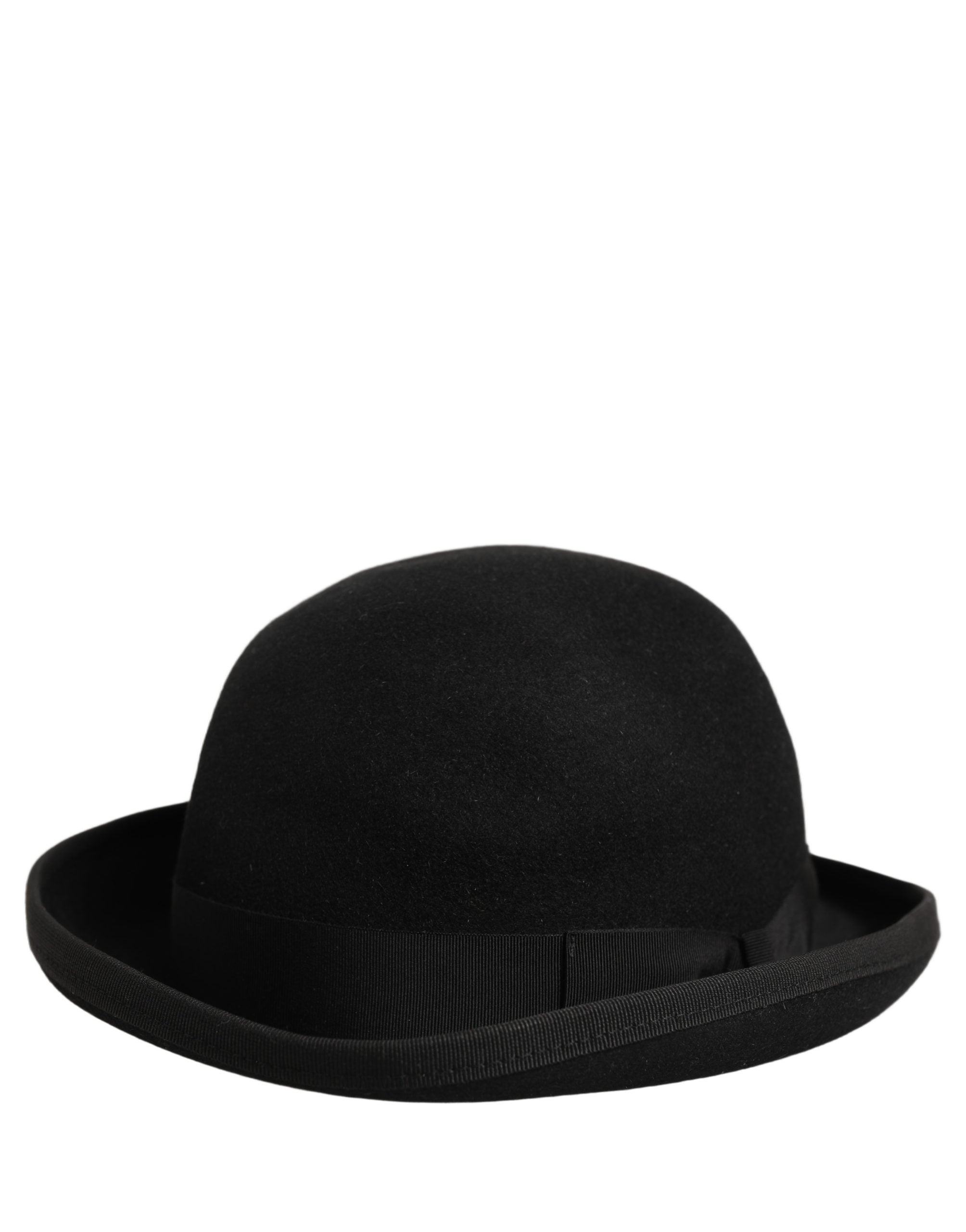 Dolce & Gabbana Men Black Rabbit Fur Felt Bowler Capello Hat