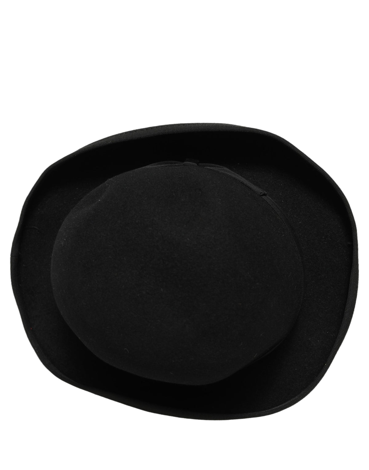 New Dolce & Gabbana Men Black Rabbit Fur Felt Bowler Capello Hat