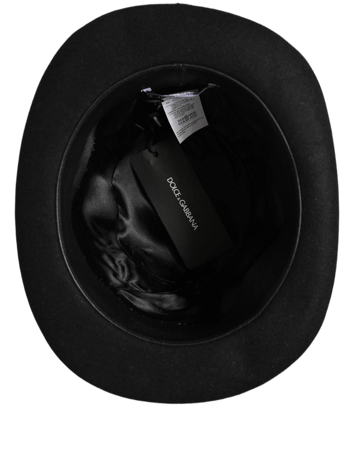 New Dolce & Gabbana Men Black Rabbit Fur Felt Bowler Capello Hat