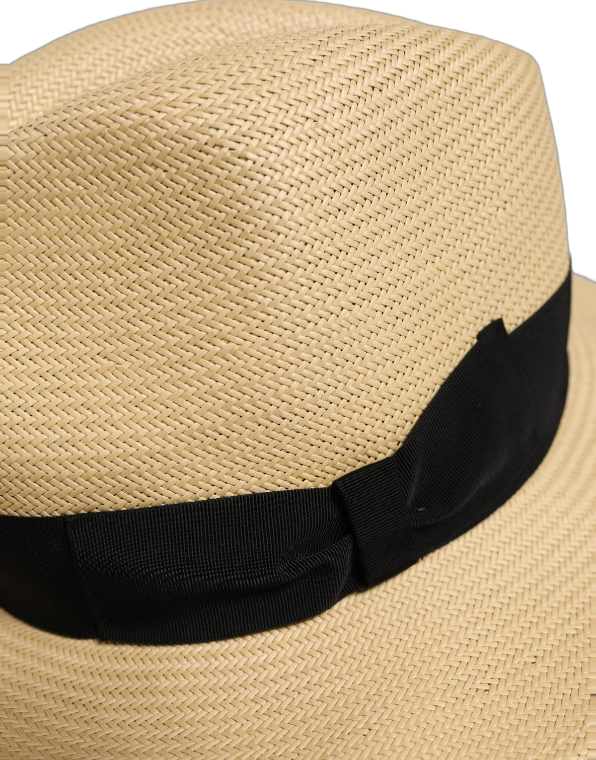 New Dolce & Gabbana Men Beige Paper Straw Fedora Panama Capello Hat