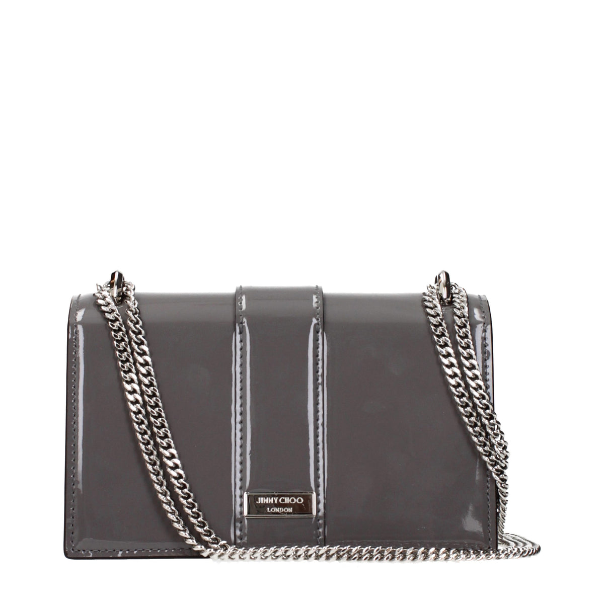 New Jimmy Choo Gray Leather Shoulder Bag