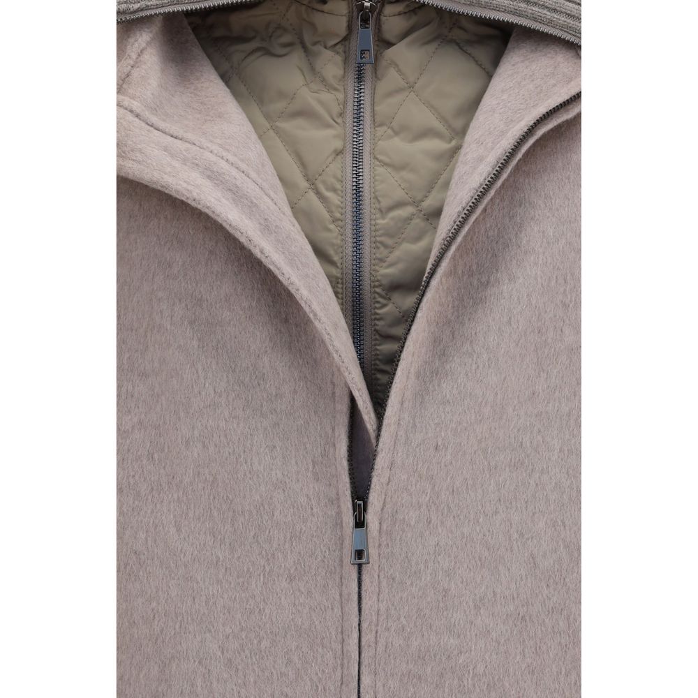 P.A.R.O.S.H. Beige Wool Full-Length Jacket