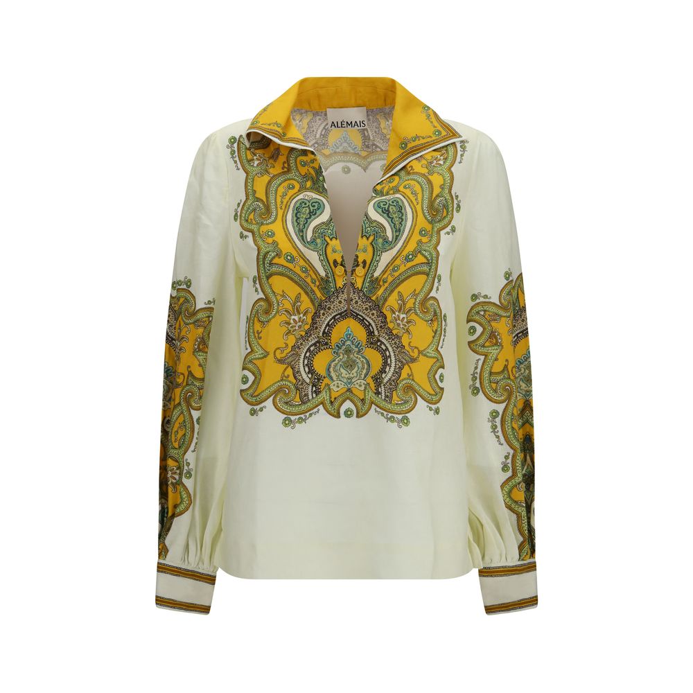 Alemais Beige Linen Pattern Shirt
