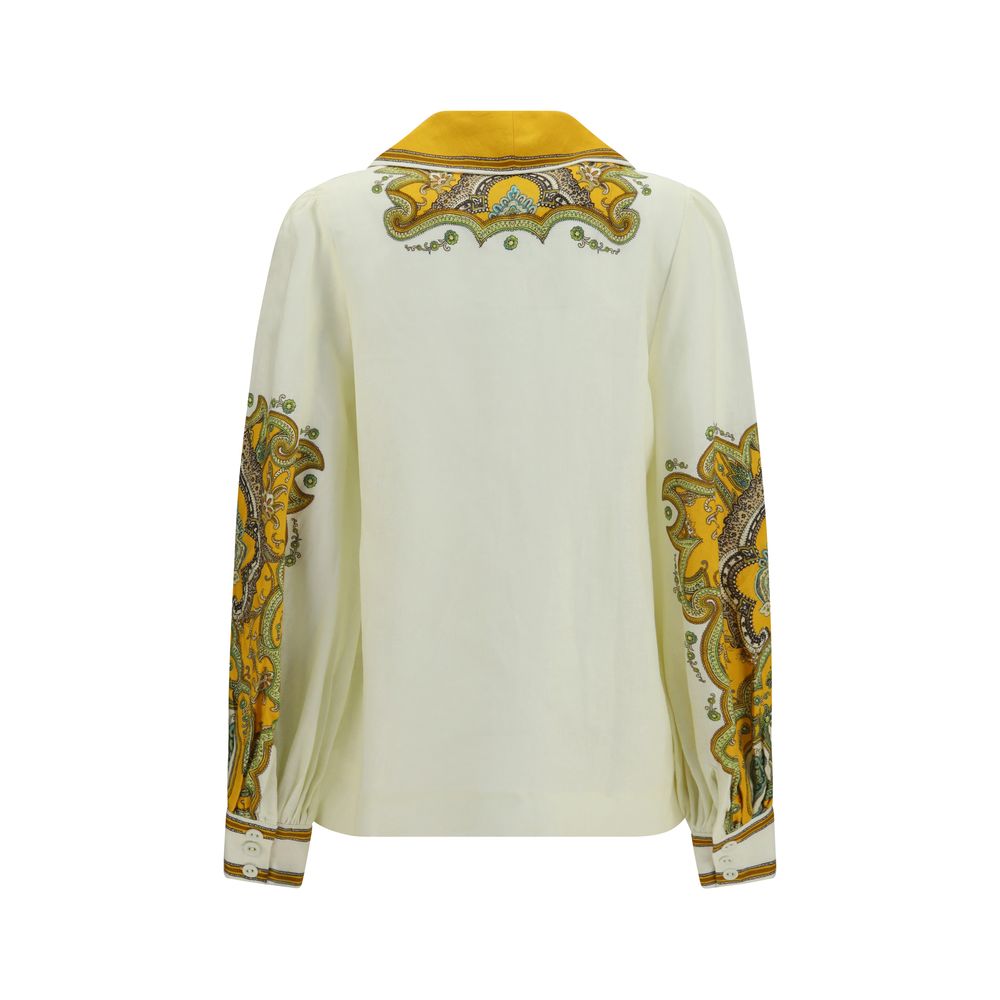Alemais Beige Linen Pattern Shirt