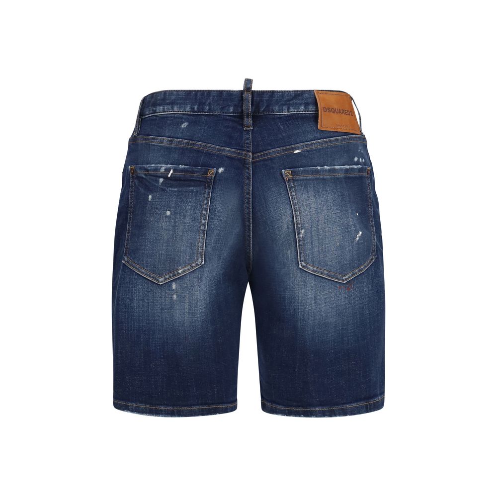 New Dsquared² Blue Cotton Bermuda Shorts