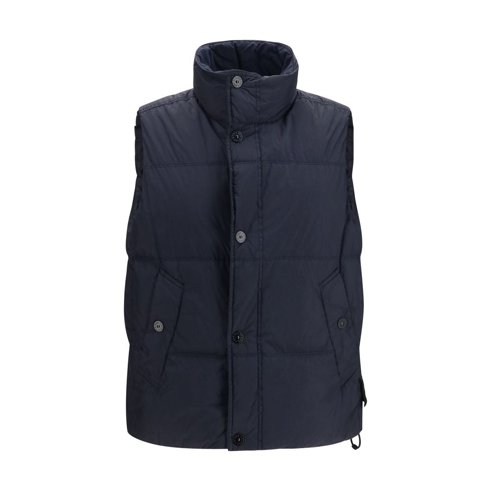 Stone Island Blue Goose Down Sleeveless Jacket