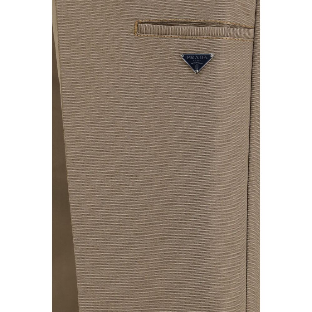 New Prada Brown Cotton Casual Pants