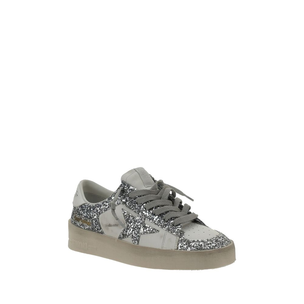 Golden Goose Gray Leather Low Top Sneakers